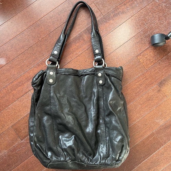 Lucky Brand Black Leather Tote Bag - Picture 2 of 6